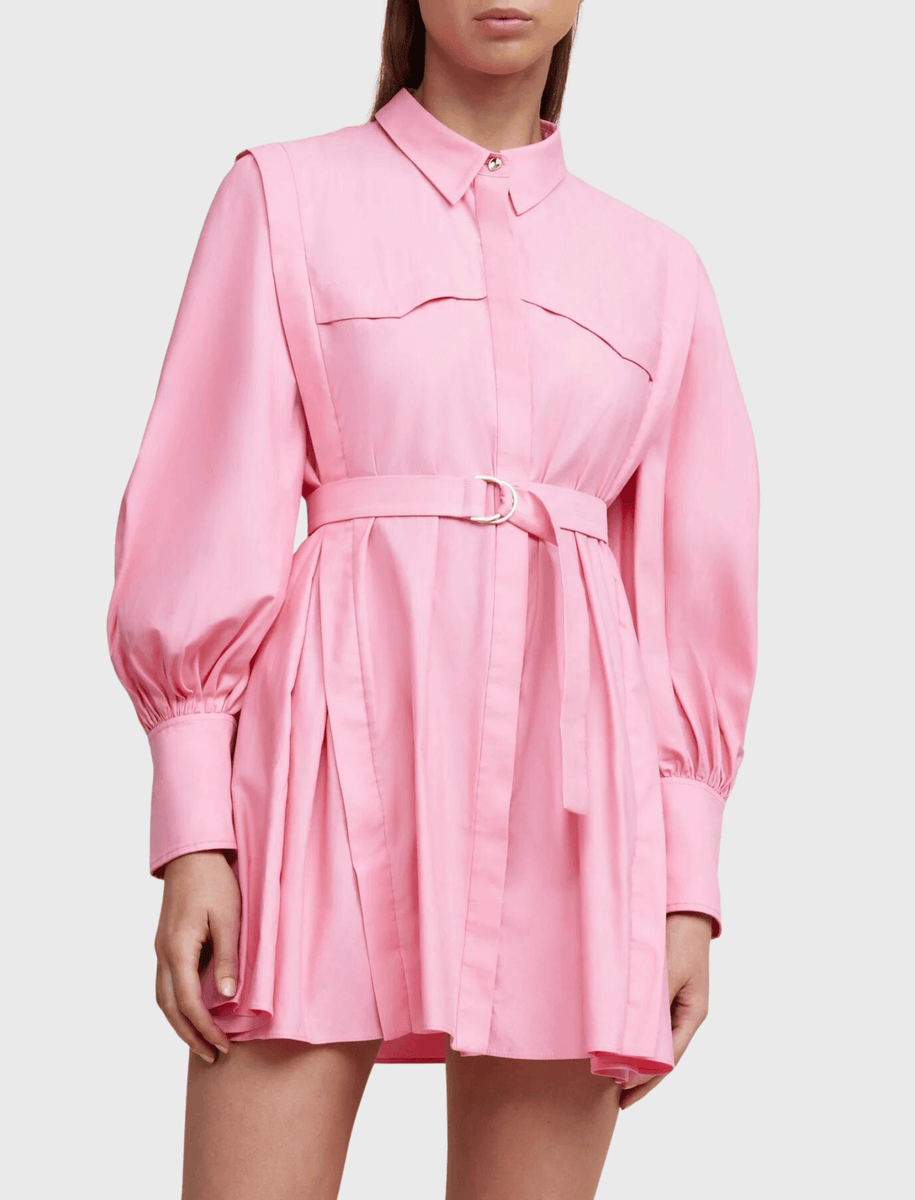 Acler Caughley Long Sleeved Mini Dress in Tulip Pink – Order Of Style