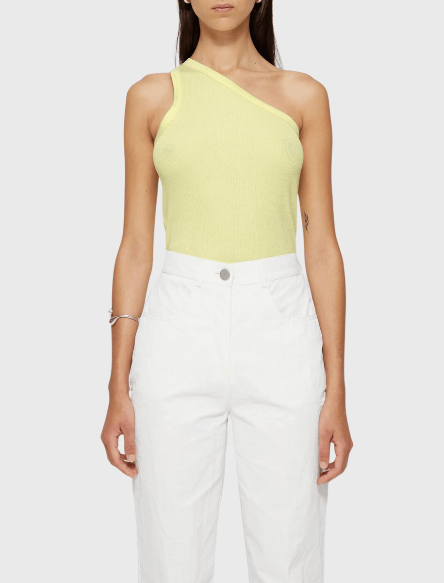 Yellow store asymmetrical top