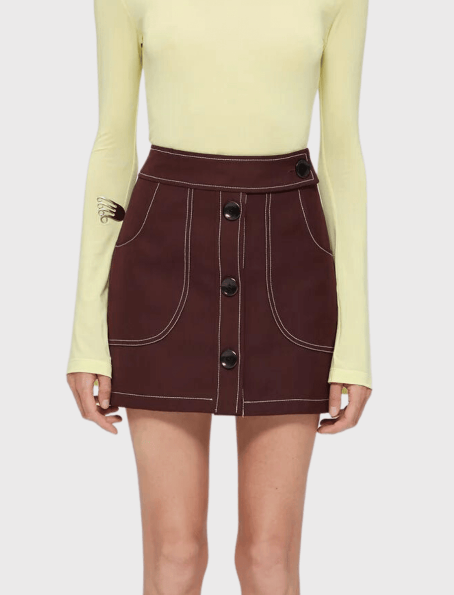 Theory leather outlet pencil skirt mulberry