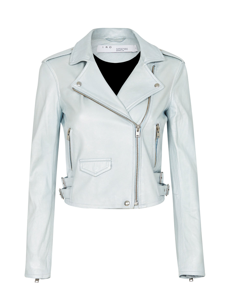 IRO Ashville Leather Jacket in Azur Blue Order Of Style