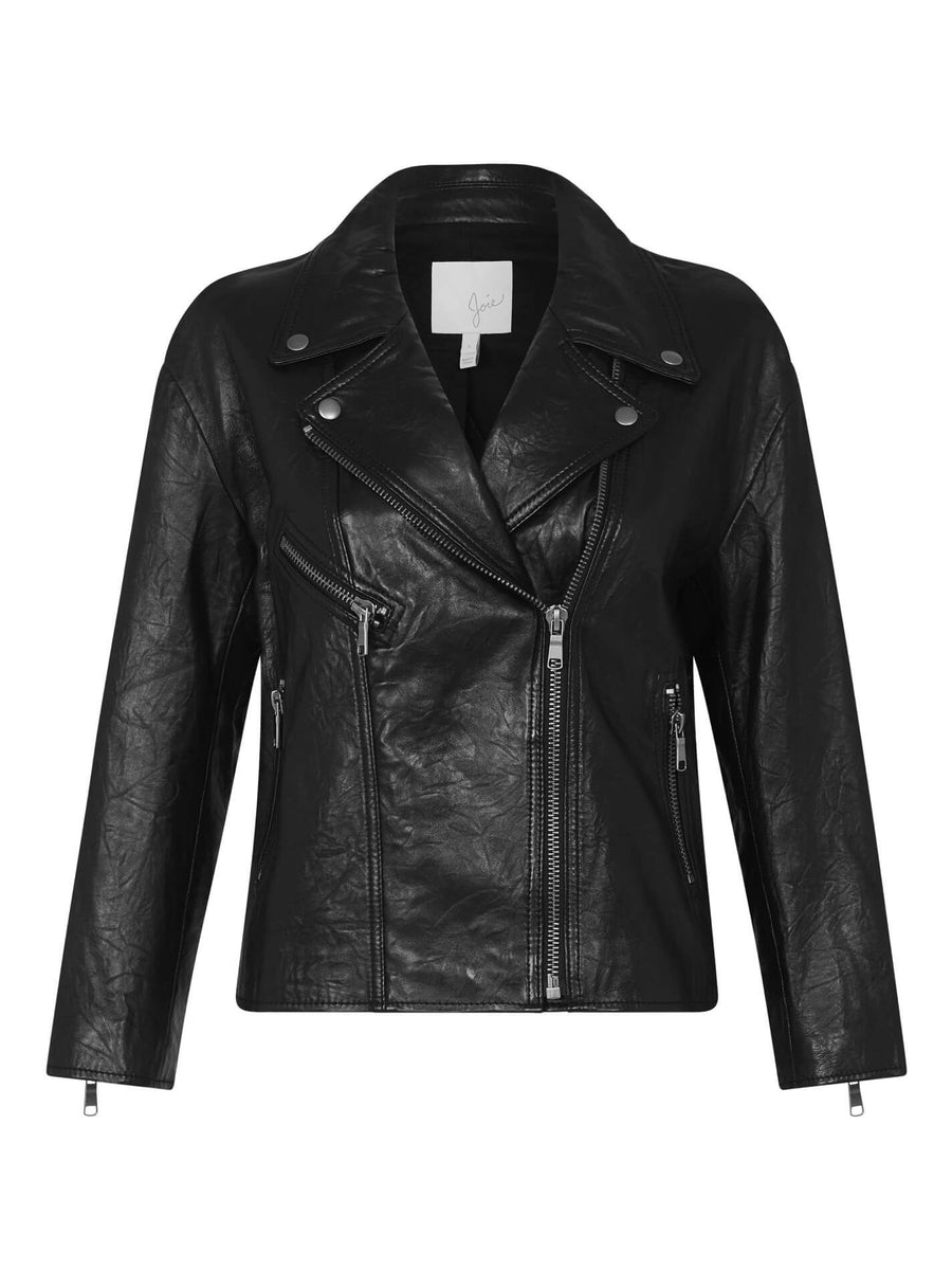 Joie black leather jacket hotsell