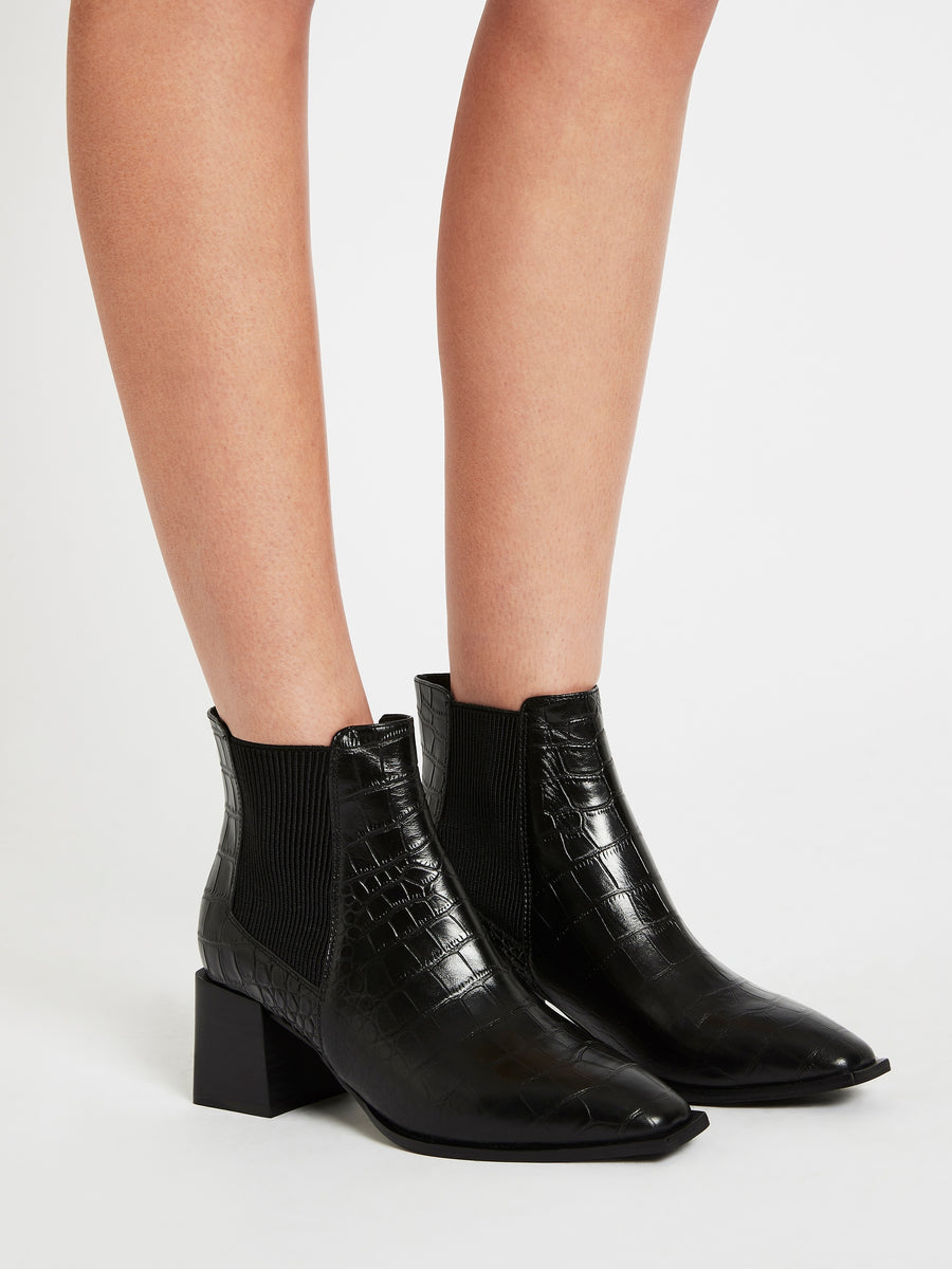 Sol Sana Atticus Boot in Black Croc Order Of Style